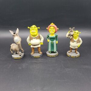 Set Of 4 Shrek 2 Bobbleheads Shrek Princess Fiona Donkey 2004